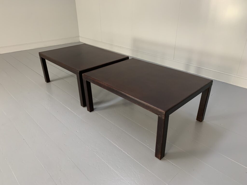 Pair of George Smith Occasional Coffee Tables - In Hand-Dyed Leather