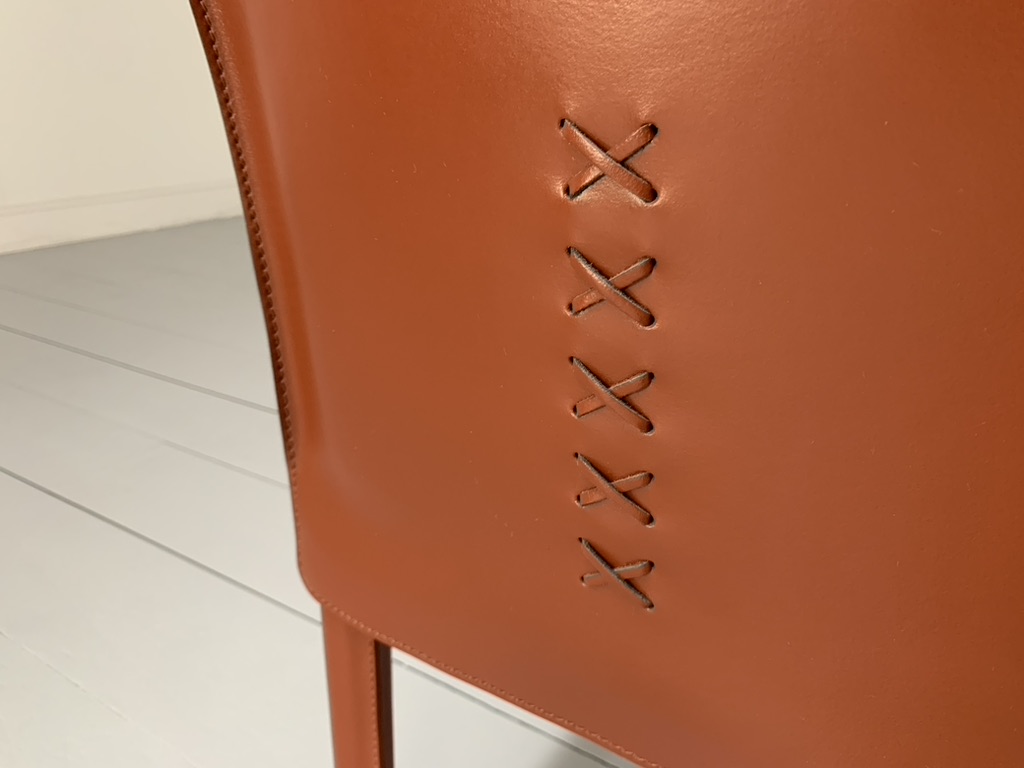 6 Arper Dining Chairs - In Brown Saddle Leather - Image 16