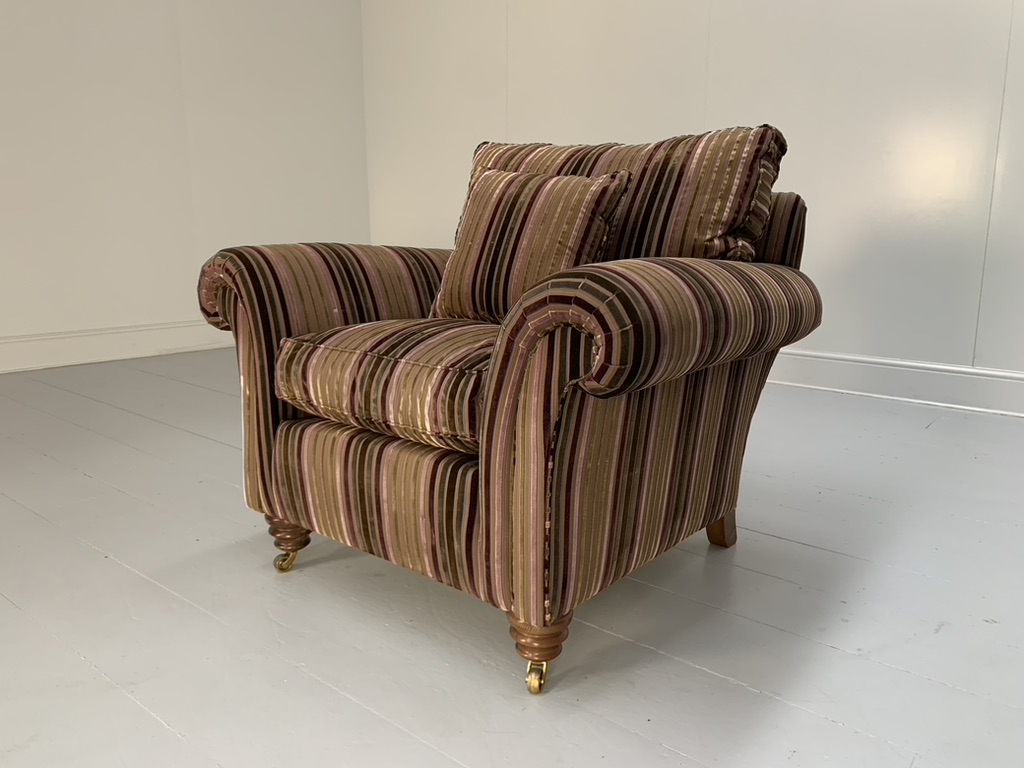 Pair of Duresta "Watson" Armchairs - In Velvet Stripe Fabric - Image 5