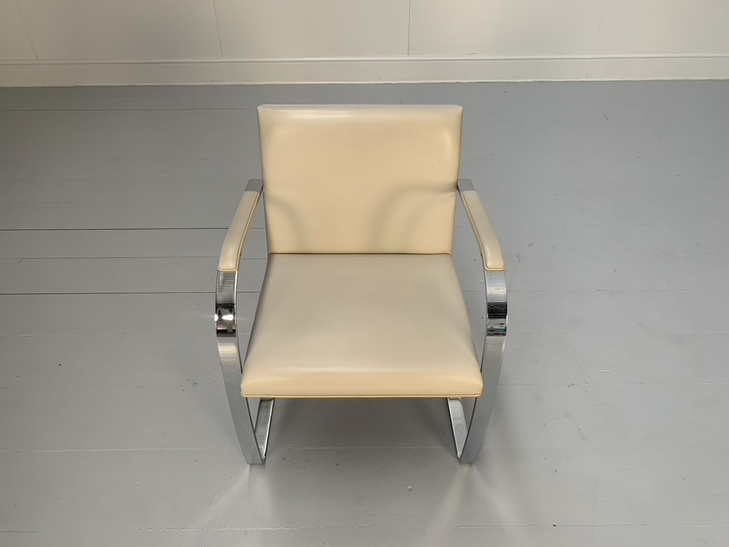 14 Knoll Studio "Brno Flat Bar" Armchairs - in Chrome & Ivory Leather - Image 8