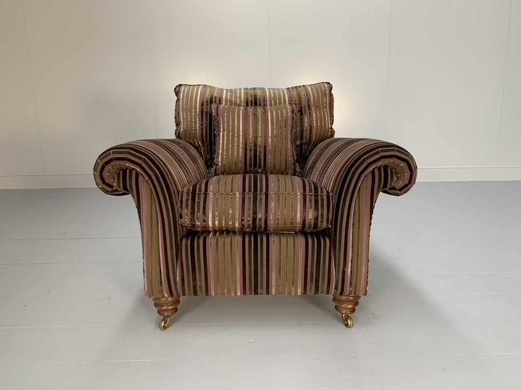Pair of Duresta "Watson" Armchairs - In Velvet Stripe Fabric - Image 13