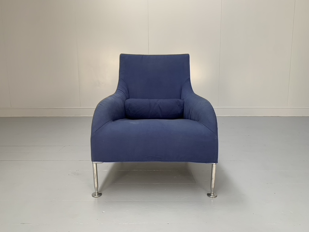 B&B Italia "Florence" Armchair - In Mid Blue Fabric - Image 3