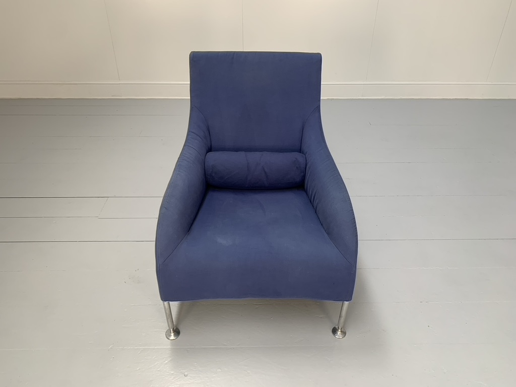 B&B Italia "Florence" Armchair - In Mid Blue Fabric - Image 7