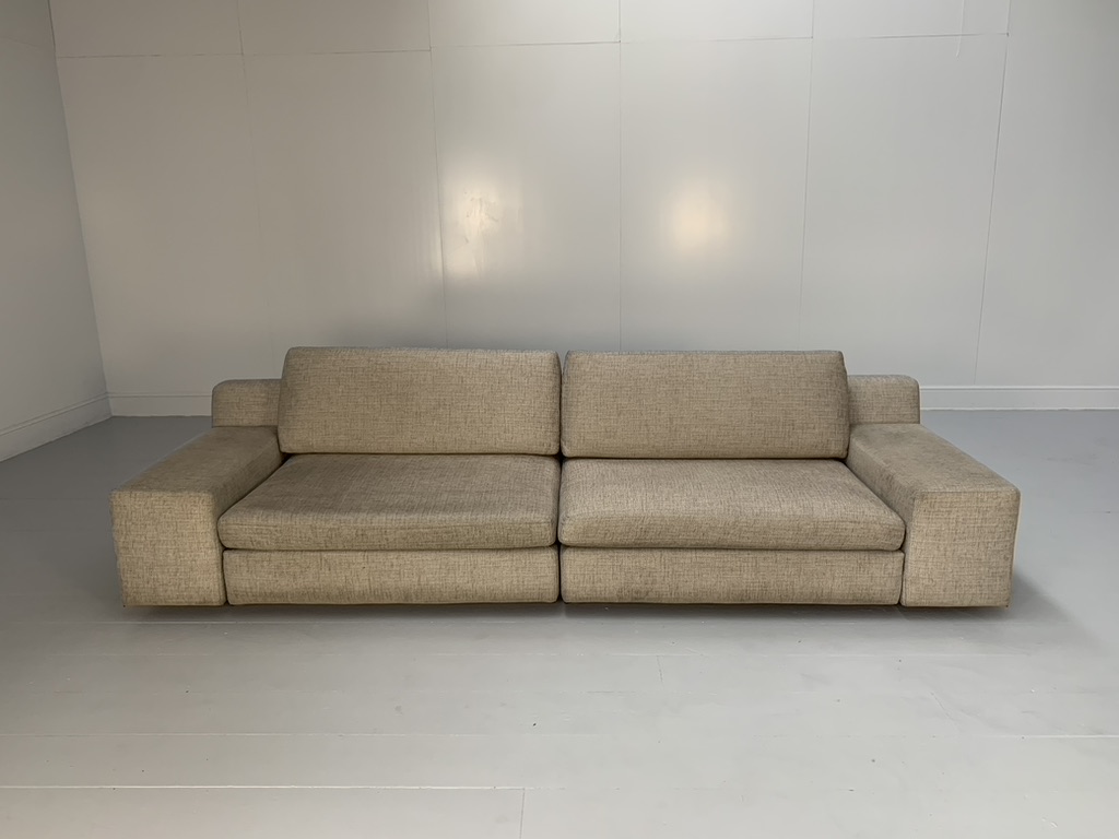 Cassina "235-238 Mister" 4-Seat Sofa - In Natural Linen Fabric - Image 4