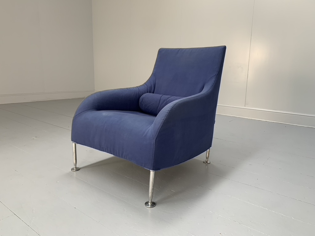 B&B Italia "Florence" Armchair - In Mid Blue Fabric
