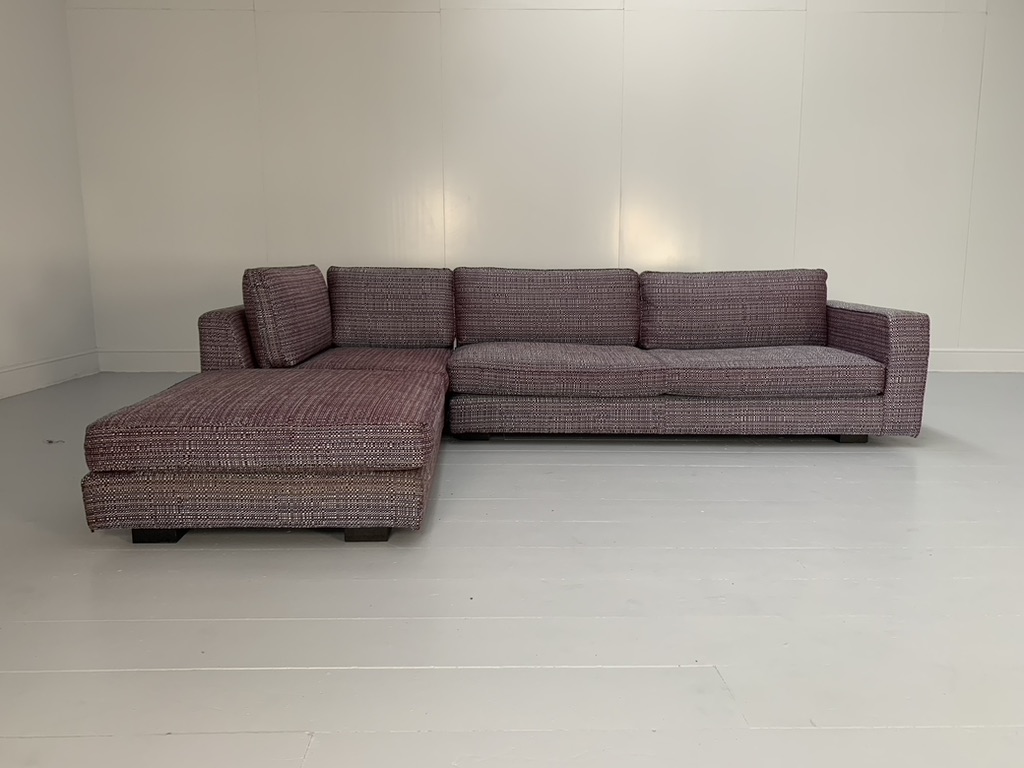 Minotti "Freeman" 4-Seat L-Shape Sofa - In Dedar Tweed Fabric