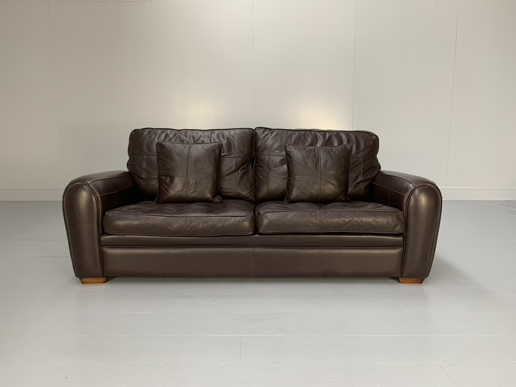 Duresta "Spitfire" 2.5-Seat Sofa - In Dark Brown "Mustang" Leather