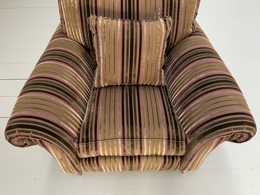 Pair of Duresta "Watson" Armchairs - In Velvet Stripe Fabric - Image 12