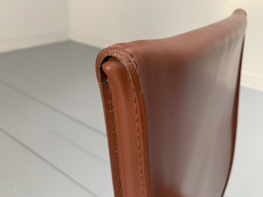 6 Arper Dining Chairs - In Brown Saddle Leather - Image 14