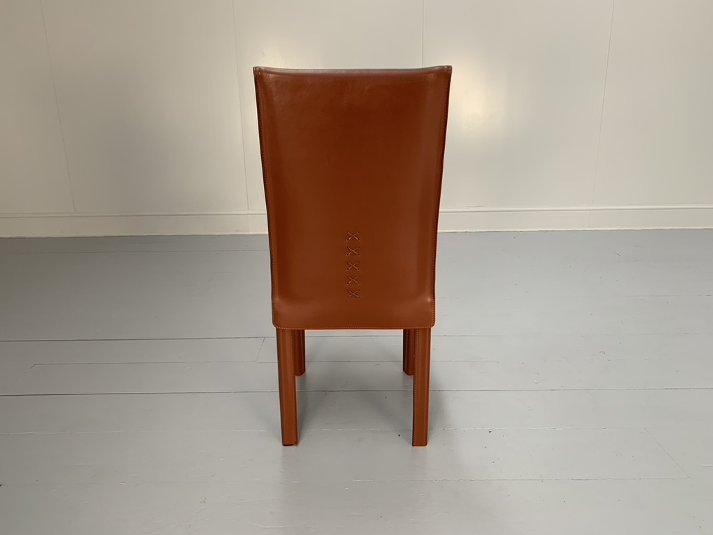 6 Arper Dining Chairs - In Brown Saddle Leather - Image 6
