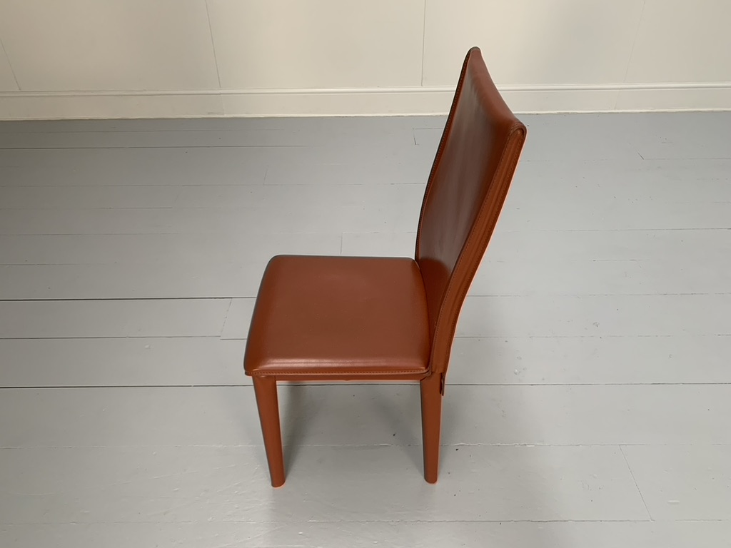 6 Arper Dining Chairs - In Brown Saddle Leather - Image 11