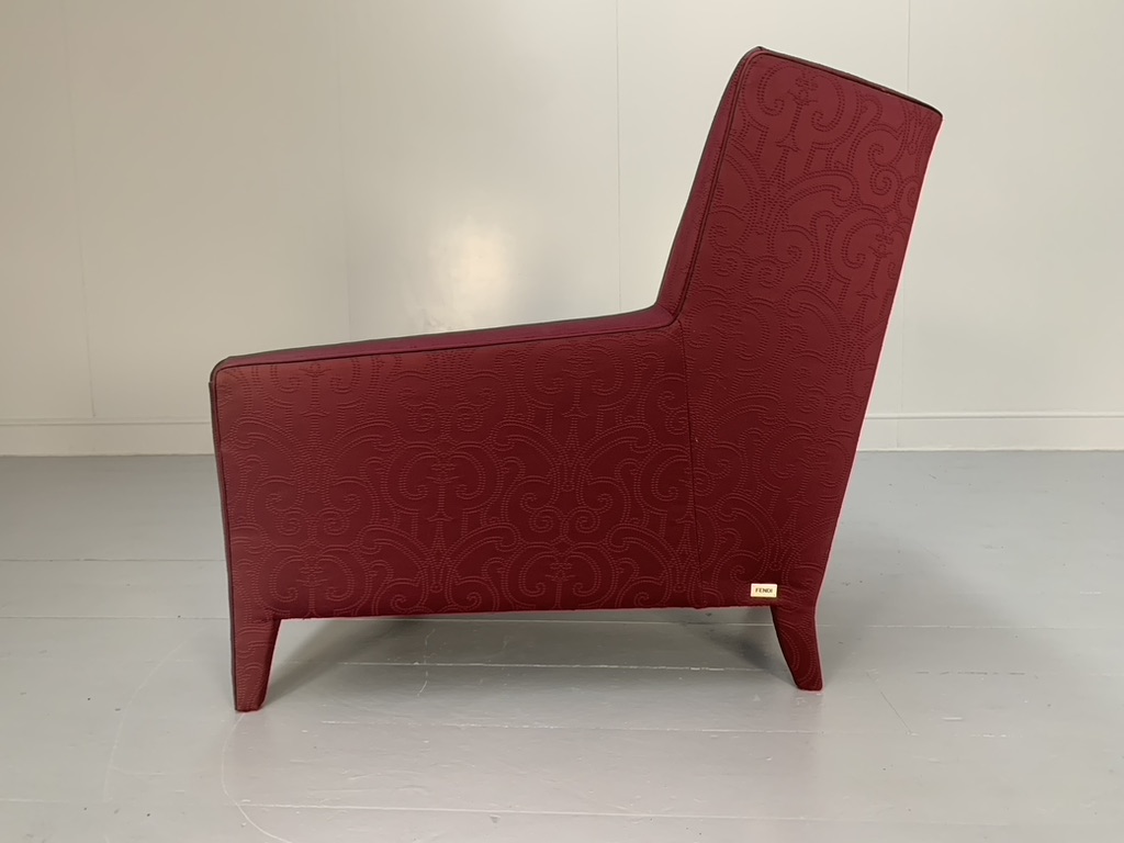 Fendi Casa Armchair - In Red Embroidered Fabric - Image 5