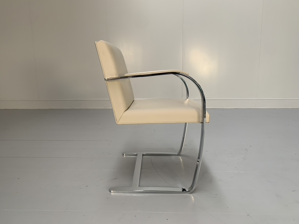 14 Knoll Studio "Brno Flat Bar" Armchairs - in Chrome & Ivory Leather - Image 7