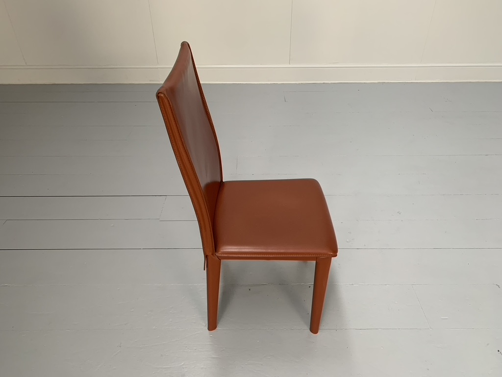 6 Arper Dining Chairs - In Brown Saddle Leather - Image 10