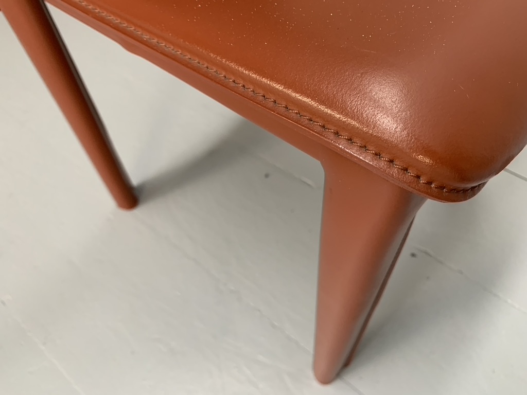 6 Arper Dining Chairs - In Brown Saddle Leather - Image 15