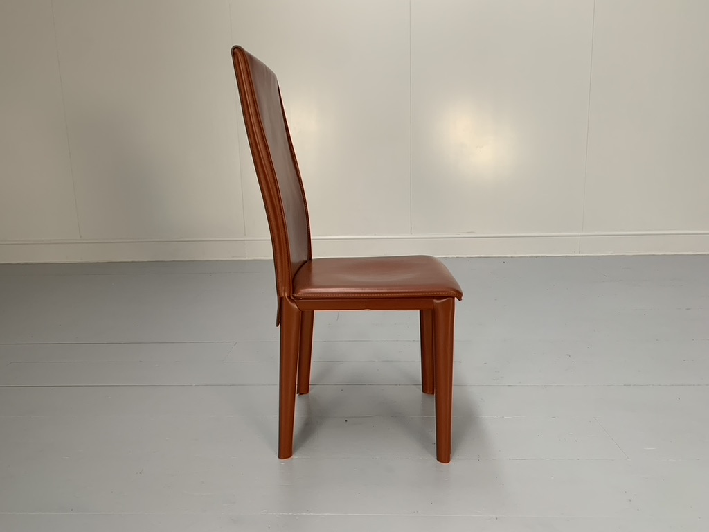 6 Arper Dining Chairs - In Brown Saddle Leather - Image 7