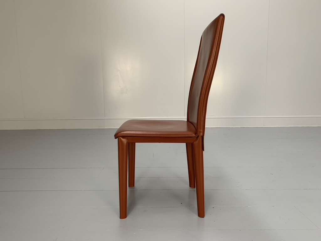 6 Arper Dining Chairs - In Brown Saddle Leather - Image 8