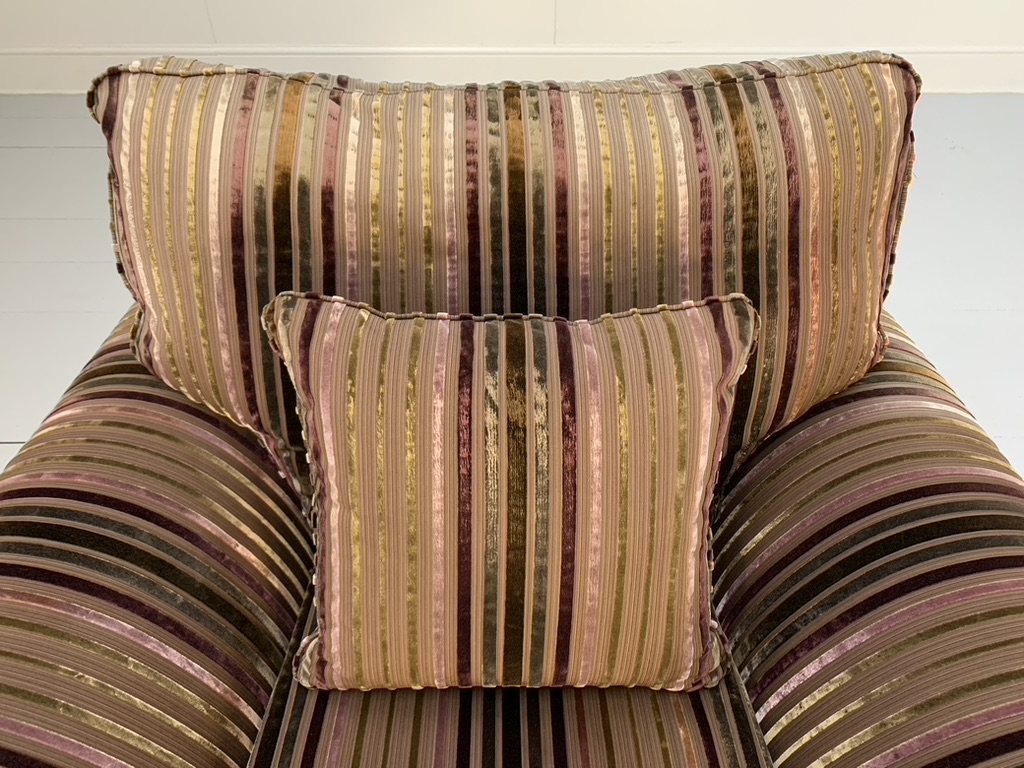 Pair of Duresta "Watson" Armchairs - In Velvet Stripe Fabric - Image 20