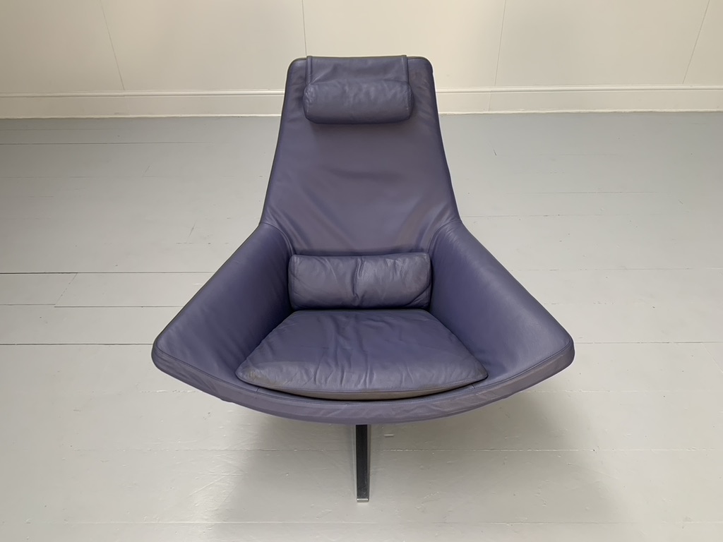 Pair of B&B Italia "Metropolitan ME100" Armchairs - In Blue "Gamma" Leather - Image 9