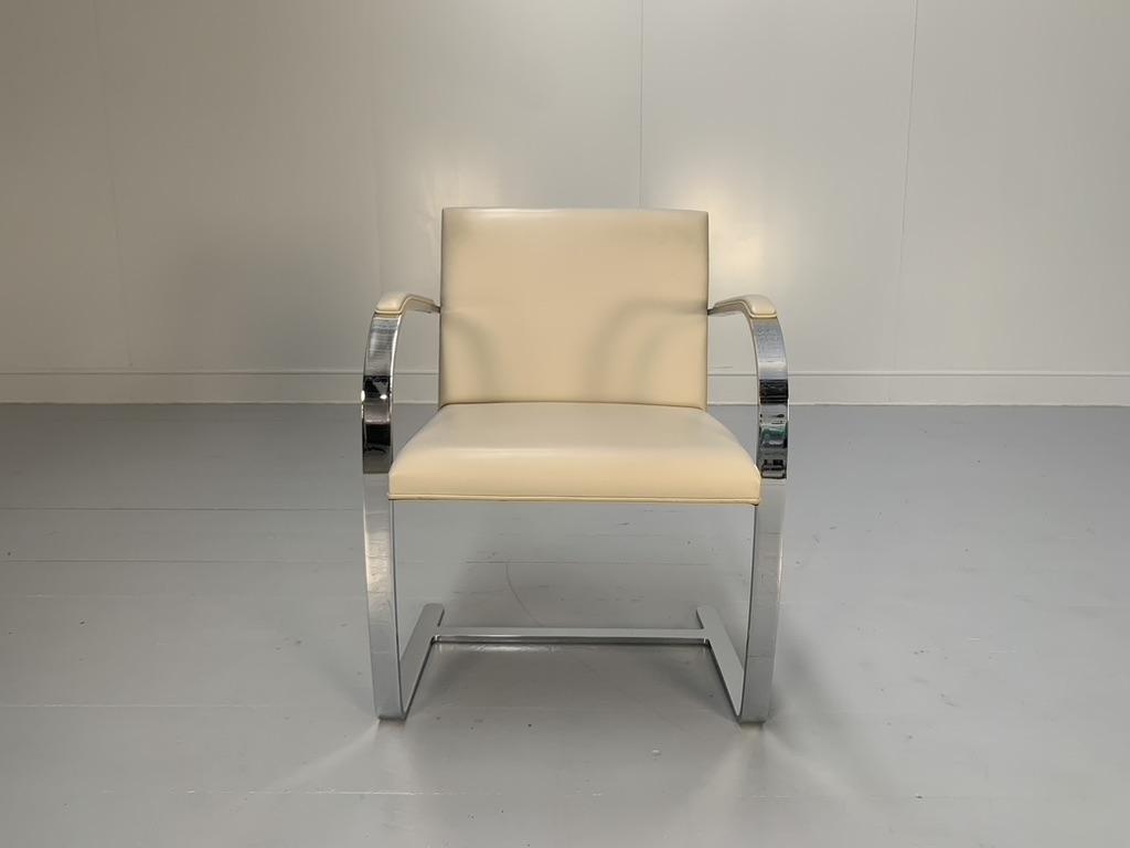 14 Knoll Studio "Brno Flat Bar" Armchairs - in Chrome & Ivory Leather - Image 5