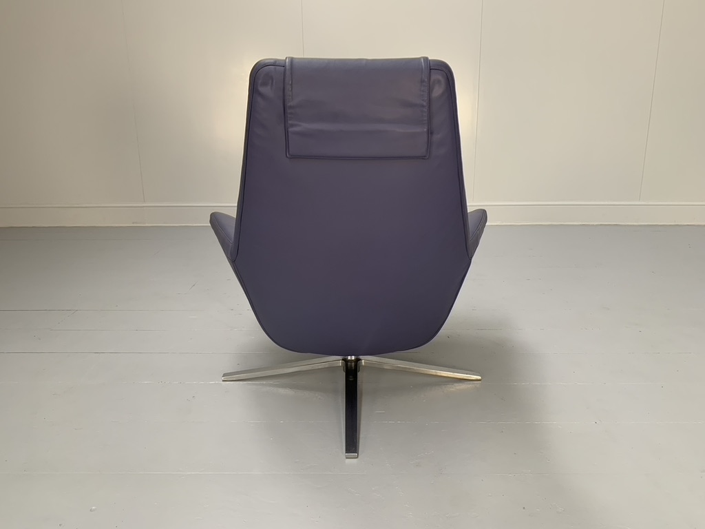 Pair of B&B Italia "Metropolitan ME100" Armchairs - In Blue "Gamma" Leather - Image 6