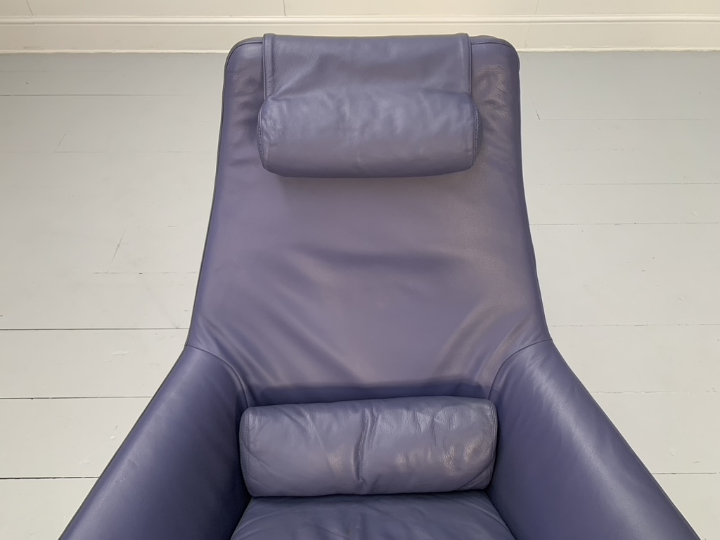 Pair of B&B Italia "Metropolitan ME100" Armchairs - In Blue "Gamma" Leather - Image 12