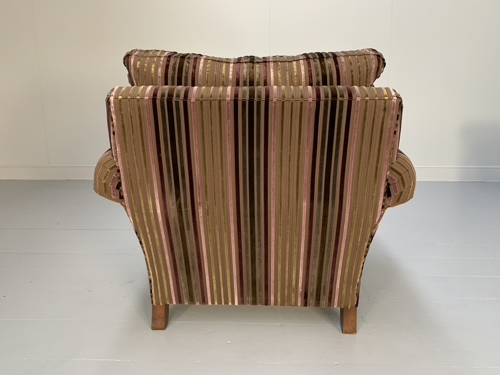 Pair of Duresta "Watson" Armchairs - In Velvet Stripe Fabric - Image 7