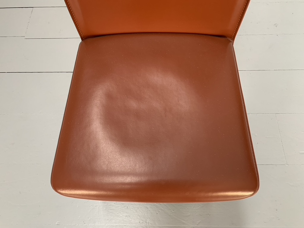 6 Arper Dining Chairs - In Brown Saddle Leather - Image 13