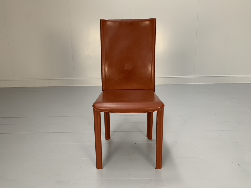 6 Arper Dining Chairs - In Brown Saddle Leather - Image 5