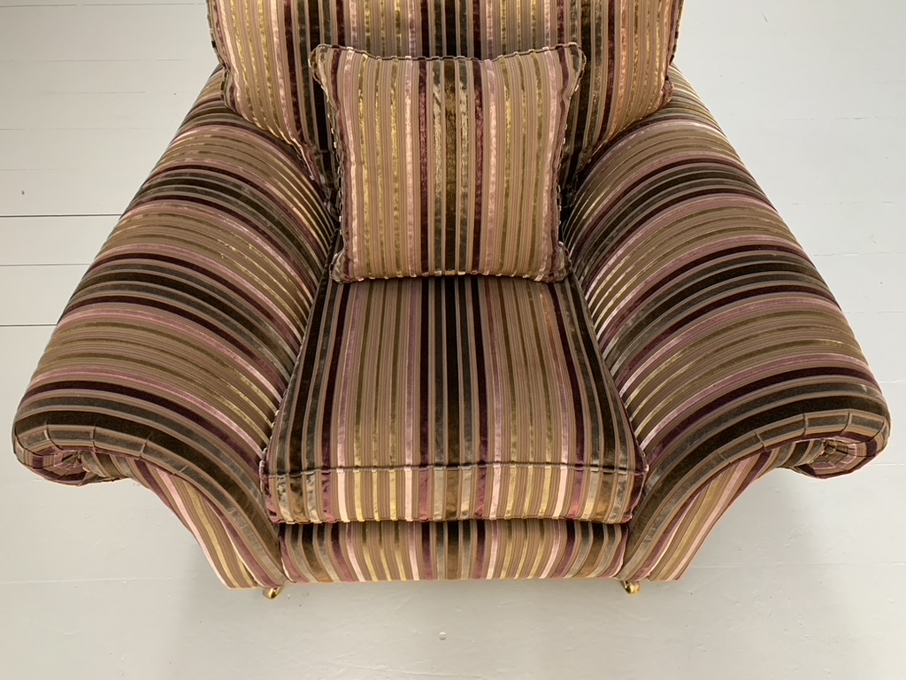 Pair of Duresta "Watson" Armchairs - In Velvet Stripe Fabric - Image 21