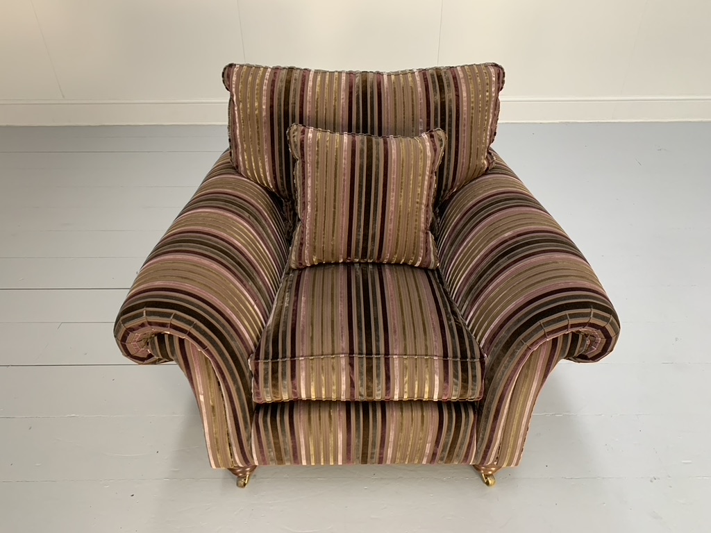 Pair of Duresta "Watson" Armchairs - In Velvet Stripe Fabric - Image 9