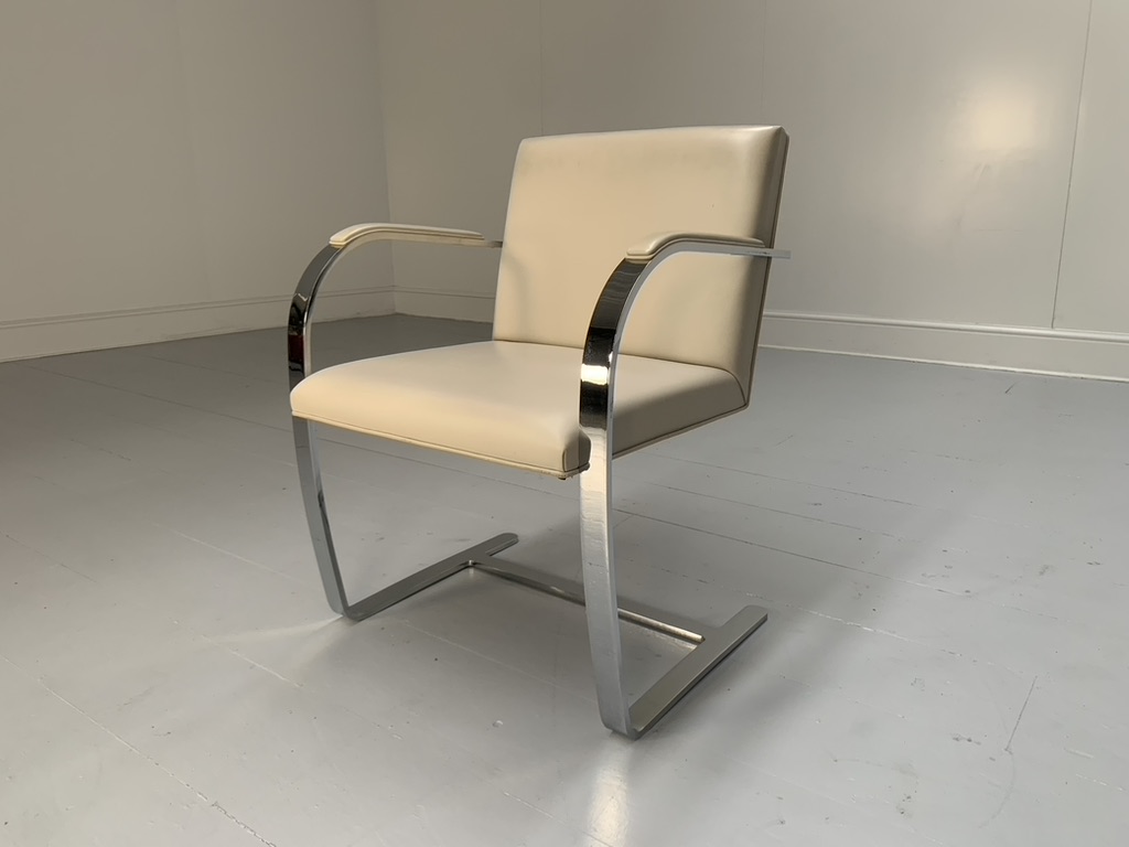 14 Knoll Studio "Brno Flat Bar" Armchairs - in Chrome & Ivory Leather - Image 4