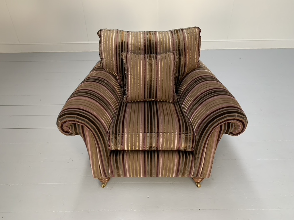 Pair of Duresta "Watson" Armchairs - In Velvet Stripe Fabric - Image 17