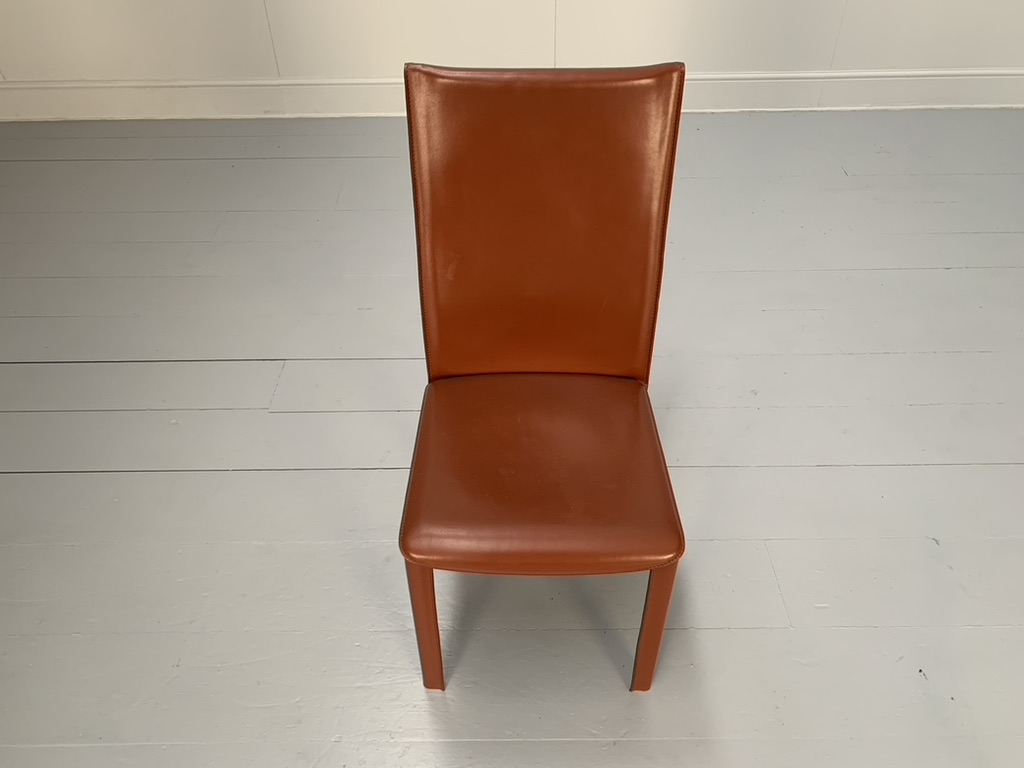 6 Arper Dining Chairs - In Brown Saddle Leather - Image 9