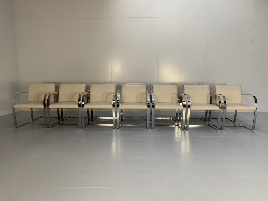 14 Knoll Studio "Brno Flat Bar" Armchairs - in Chrome & Ivory Leather - Image 3