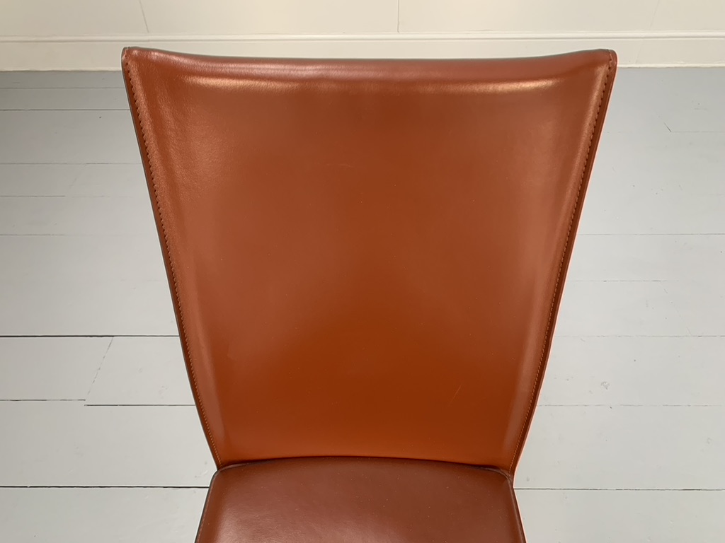 6 Arper Dining Chairs - In Brown Saddle Leather - Image 12
