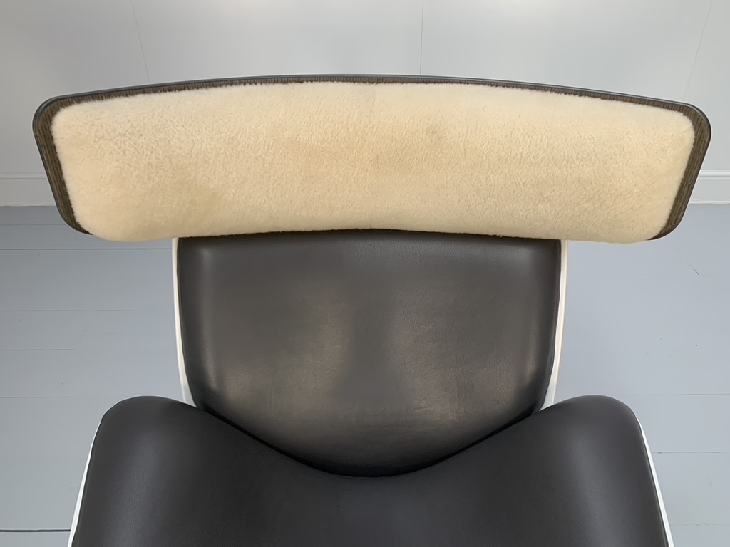 B&B Italia "Almora" Lounge Armchair & Footrest - In Merino & Grey Leather - Image 11