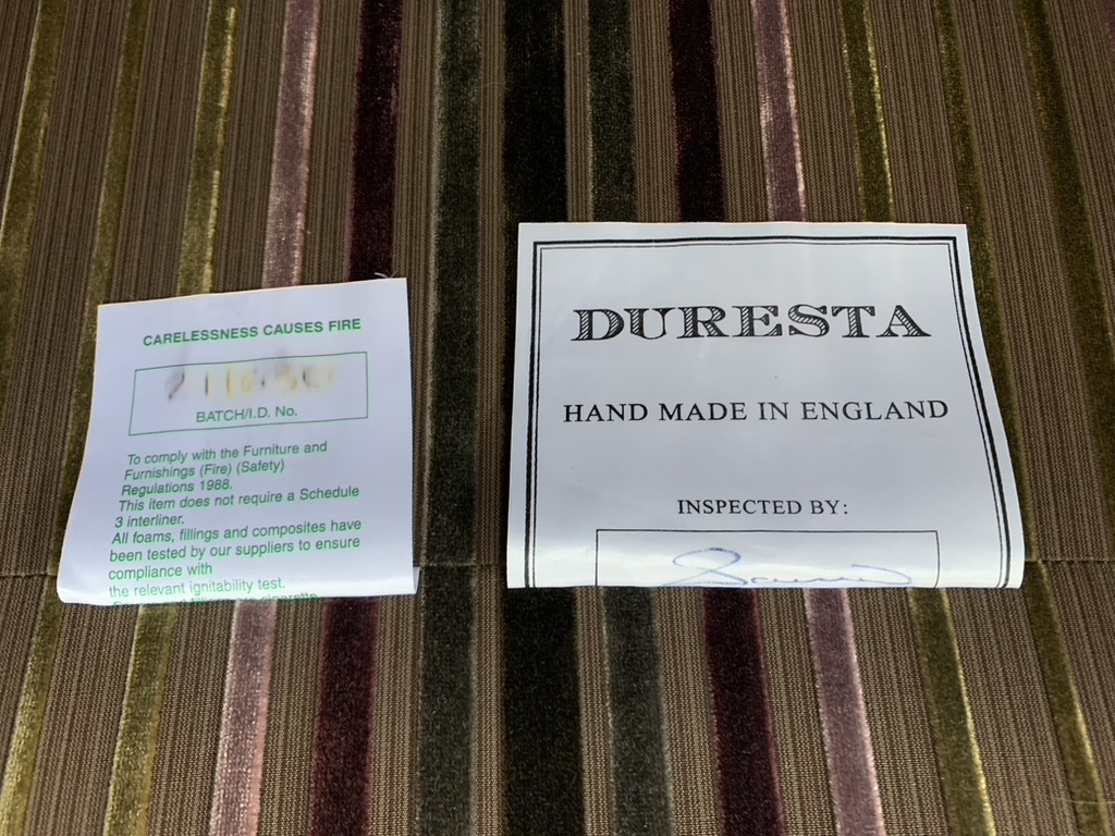 Pair of Duresta "Watson" Armchairs - In Velvet Stripe Fabric - Image 23