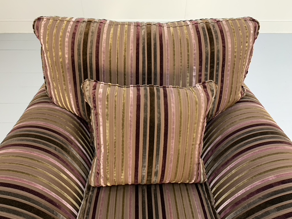 Pair of Duresta "Watson" Armchairs - In Velvet Stripe Fabric - Image 11