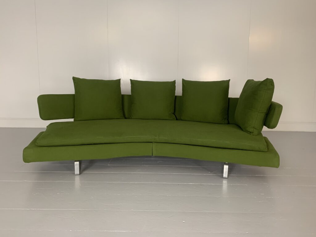B&B Italia "Arne A257CD" 3-Seat Curved Sofa - In Green Fabric