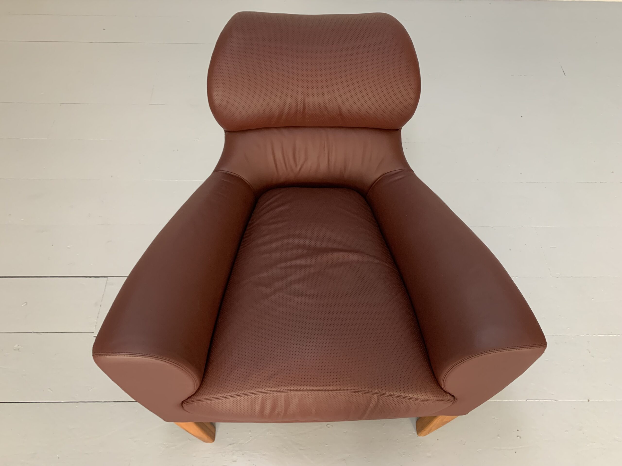 Linley "Aston" Armchair - In Oxblood Leather - Image 7
