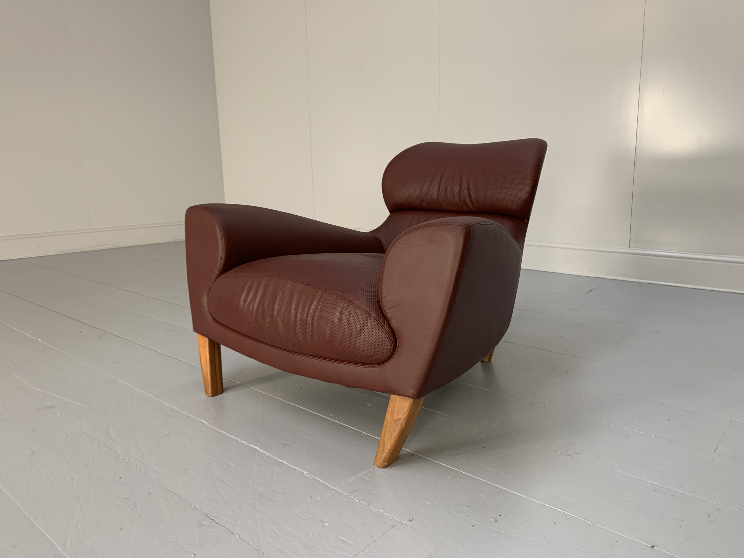 Linley "Aston" Armchair - In Oxblood Leather - Image 10