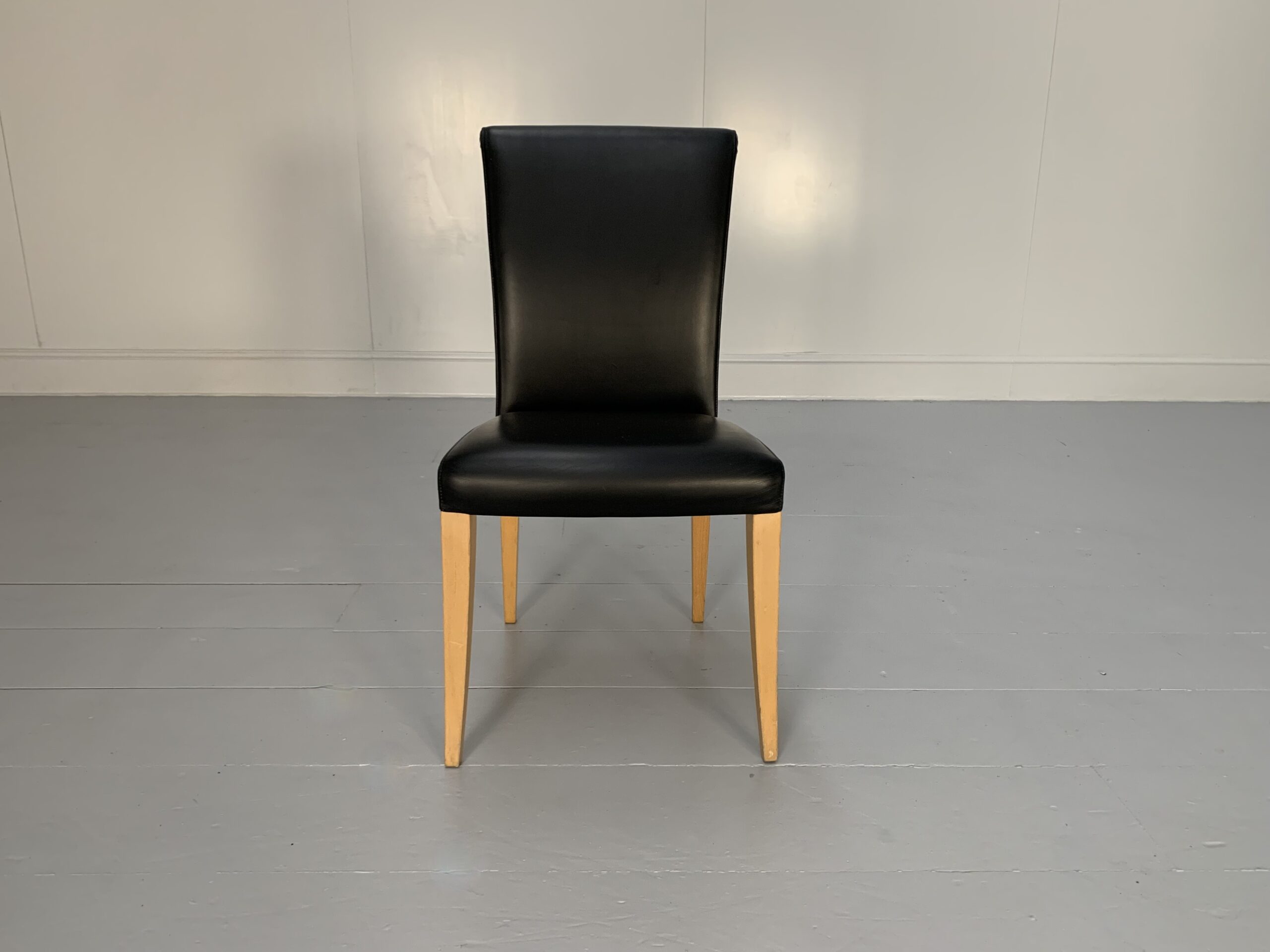 4 Poltrona Frau "Vittoria" Dining Chairs - In Black "Pelle Frau" Leather - Image 8