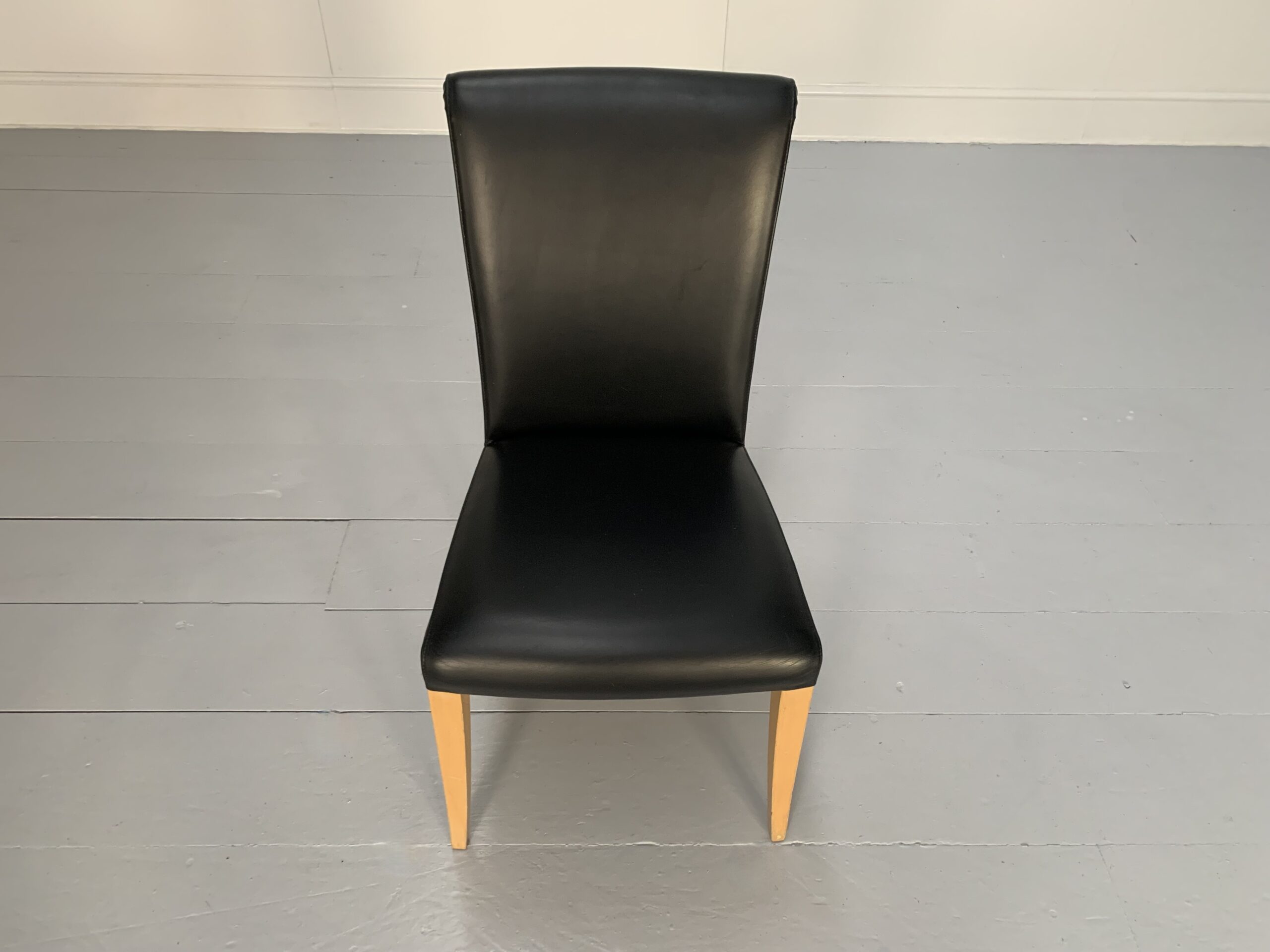 4 Poltrona Frau "Vittoria" Dining Chairs - In Black "Pelle Frau" Leather - Image 12