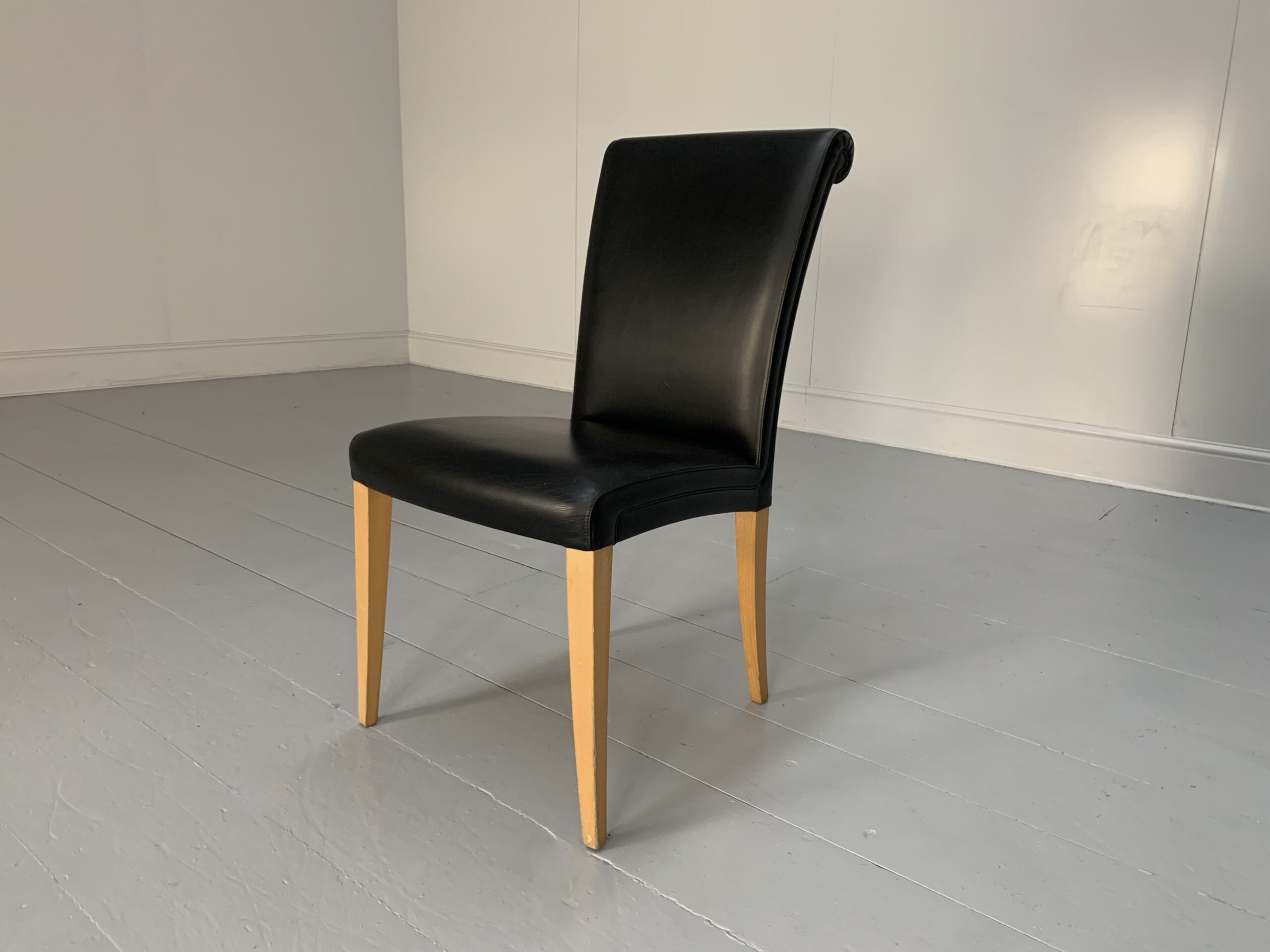 4 Poltrona Frau "Vittoria" Dining Chairs - In Black "Pelle Frau" Leather - Image 7