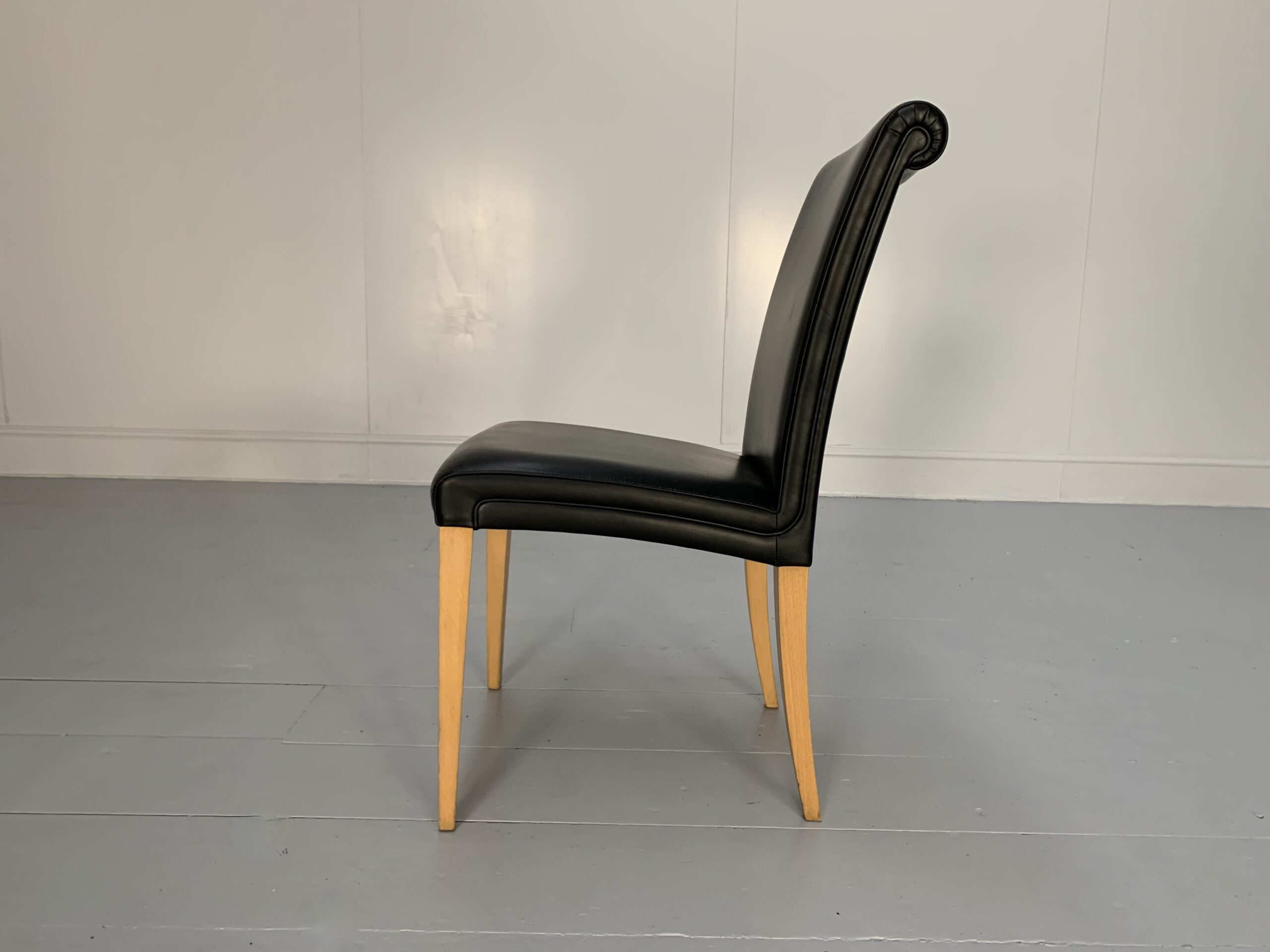 4 Poltrona Frau "Vittoria" Dining Chairs - In Black "Pelle Frau" Leather - Image 11