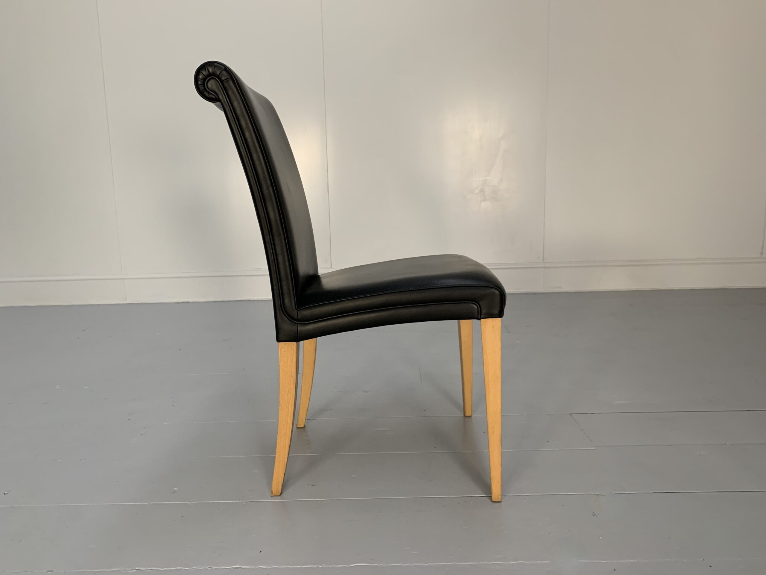 4 Poltrona Frau "Vittoria" Dining Chairs - In Black "Pelle Frau" Leather - Image 10