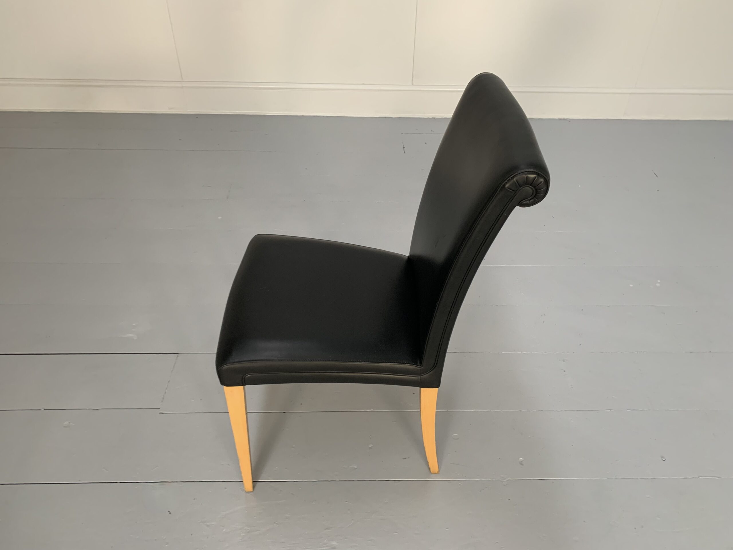 4 Poltrona Frau "Vittoria" Dining Chairs - In Black "Pelle Frau" Leather - Image 14