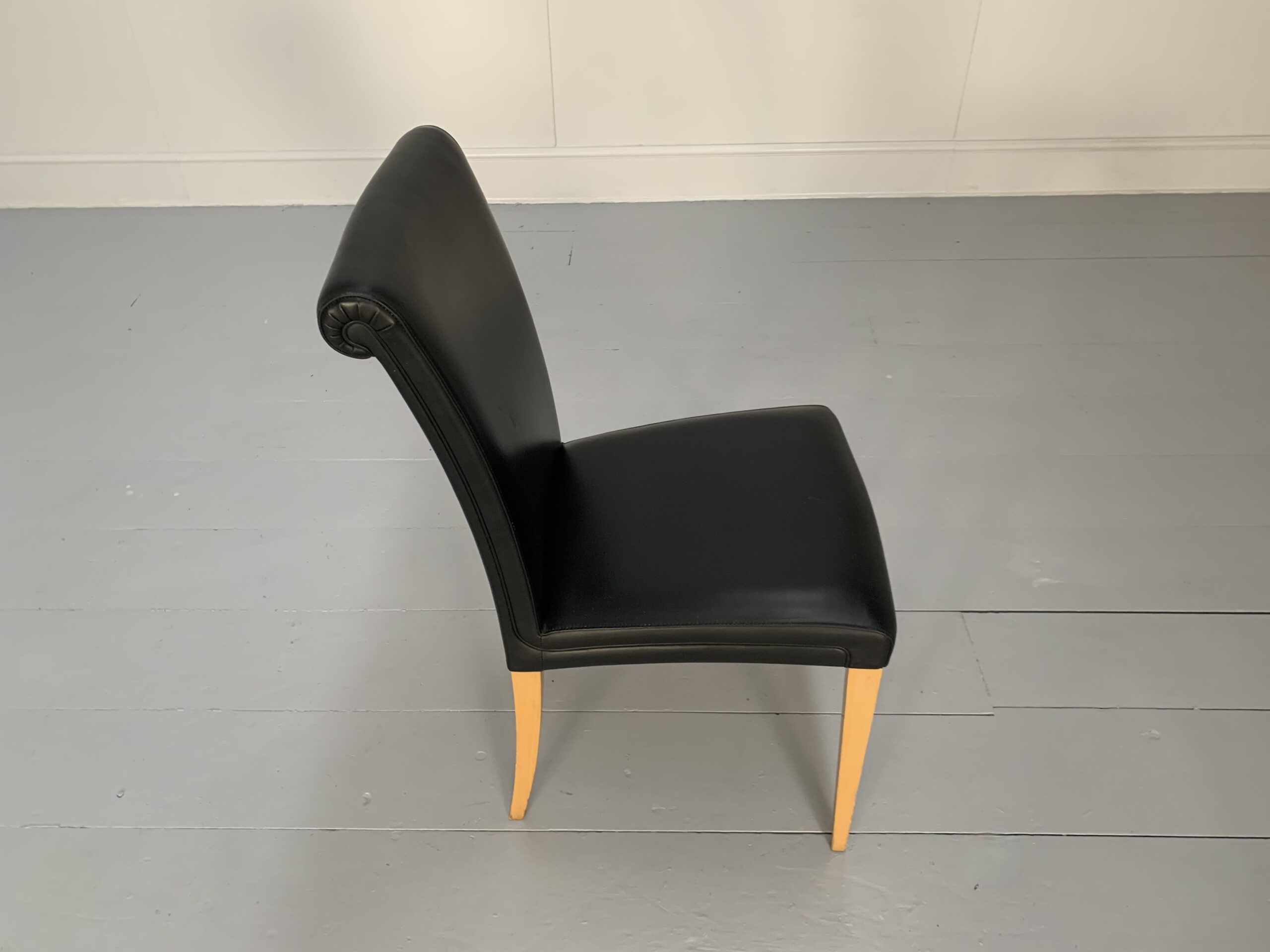 4 Poltrona Frau "Vittoria" Dining Chairs - In Black "Pelle Frau" Leather - Image 13