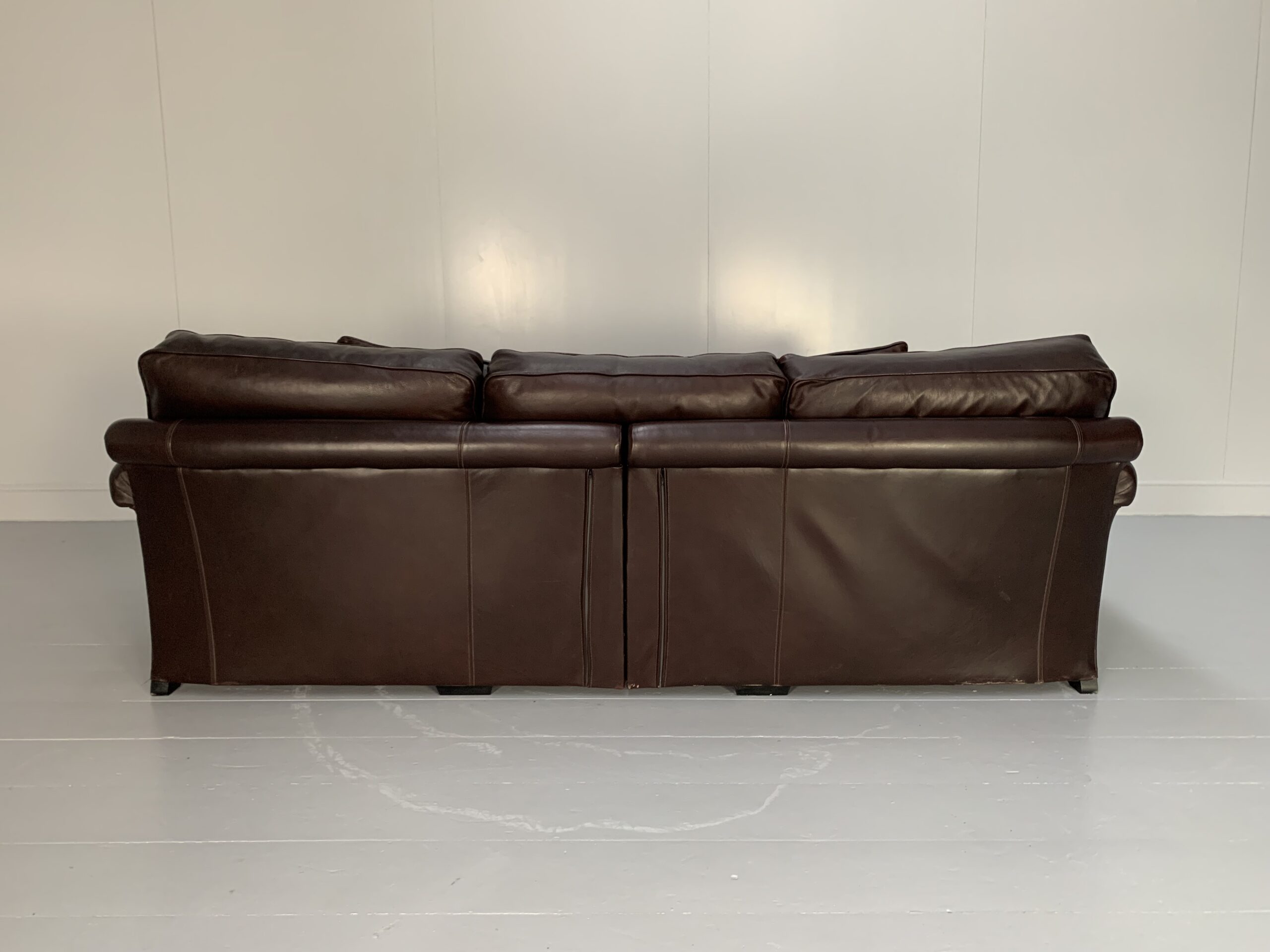 Duresta "New Plantation" Grand 4-Seat Sofa - In Dark Brown Leather - Image 3